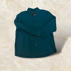 NWT Club Monaco Men’s Size Xl Long Sleeve Texture Workshirt Forrest Chemise